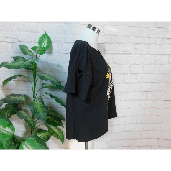 Wild And Free Death Soul Skull Graphic Black T-Shirt L Black Cold Shoulder - Picture 8 of 11